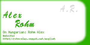 alex rohm business card